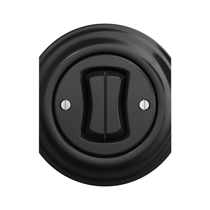 Kliklap - Interruttore vintage a doppio pulsante nero