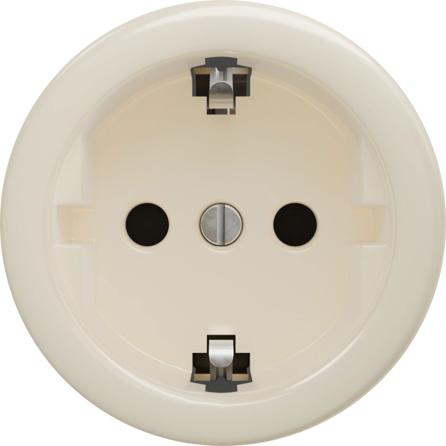Kliklap - Presa da parete in stile retrò senza cornice SCHUKO 230V/16A beige