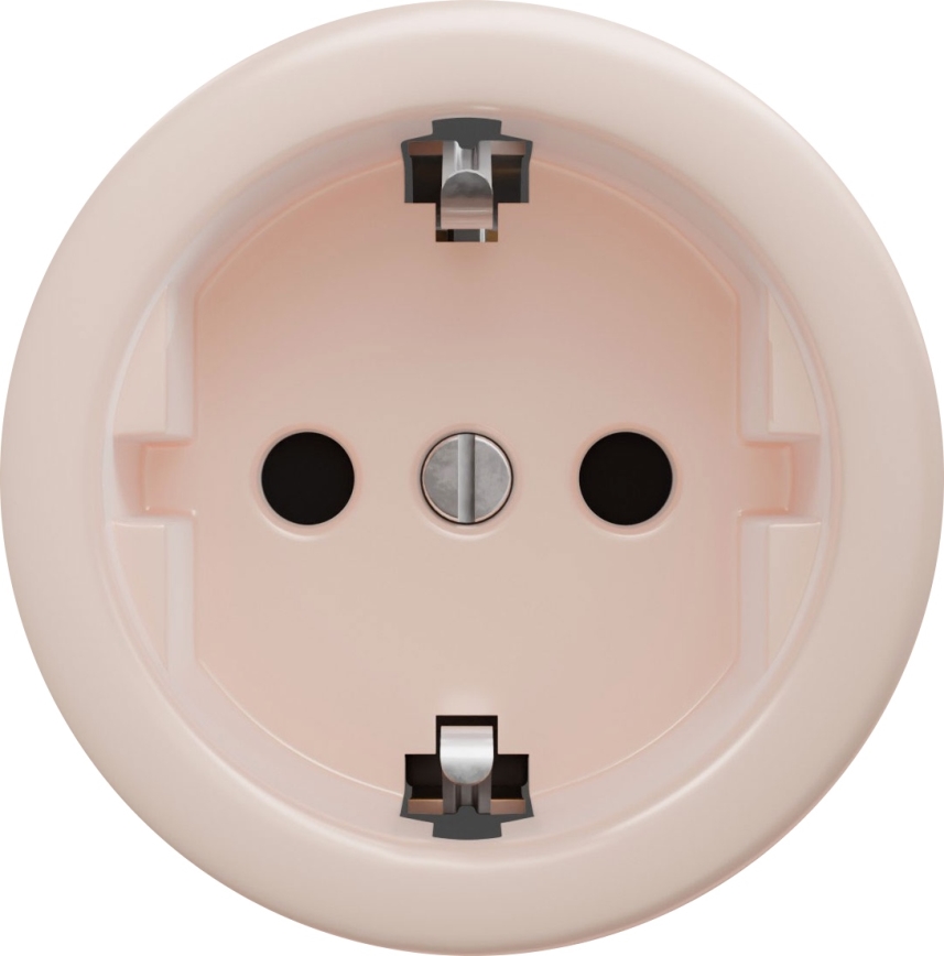 Kliklap - Presa da parete in stile retrò senza cornice SCHUKO 230V/16A rosa antico
