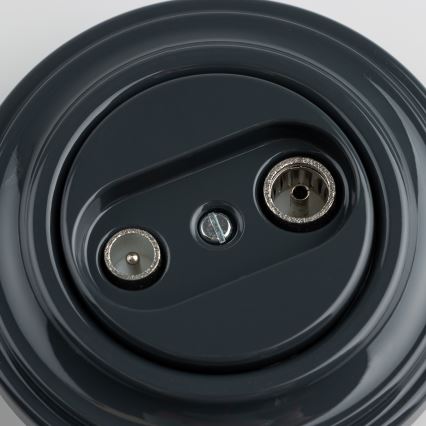 Kliklap - Presa da parete retrò TV+R (passante) con cornice antracite