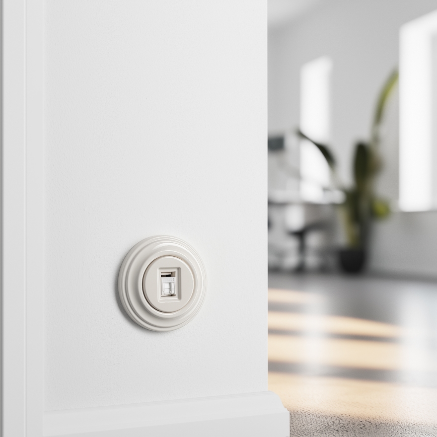 Kliklap - Presa dati retrò con cornice beige