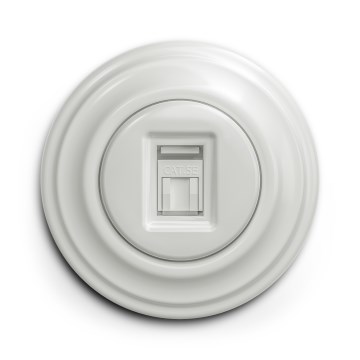 Kliklap - Presa dati retrò con cornice in ceramica bianca