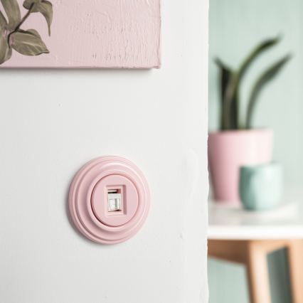 Kliklap - Presa dati retrò con cornice, rosa antico