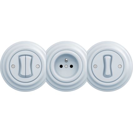 Kliklap - Presa di corrente vintage senza cornice SCHUKO 230V/16A blu