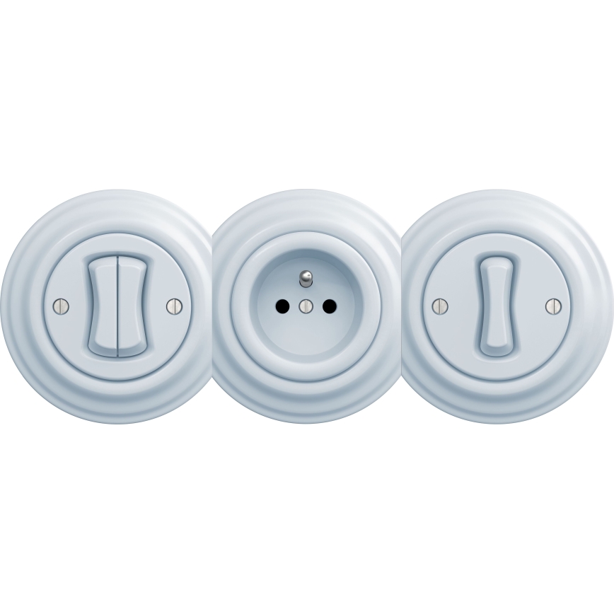 Kliklap - Presa di corrente vintage senza cornice SCHUKO 230V/16A blu