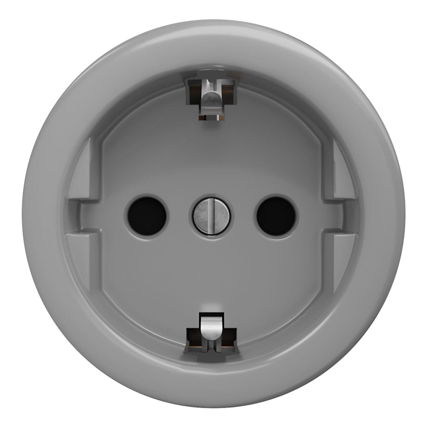 Kliklap - Presa di corrente vintage senza cornice SCHUKO 230V/16A grigio