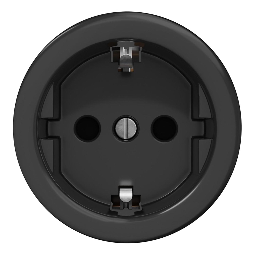 Kliklap - Presa di corrente vintage senza cornice SCHUKO 230V/16A nero