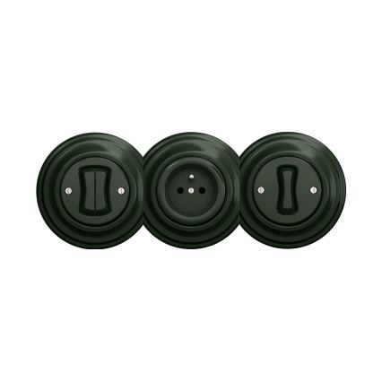 Kliklap - Presa di corrente vintage senza cornice SCHUKO 230V/16A verde