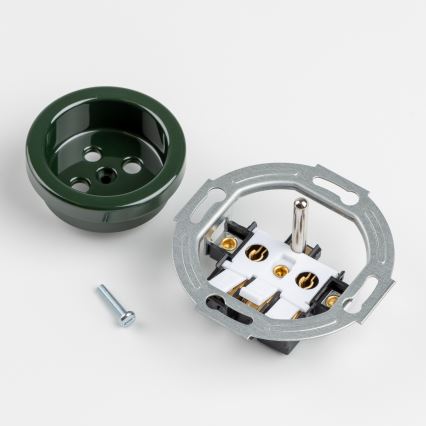 Kliklap - Presa domestica in stile retrò senza placca 230V verde