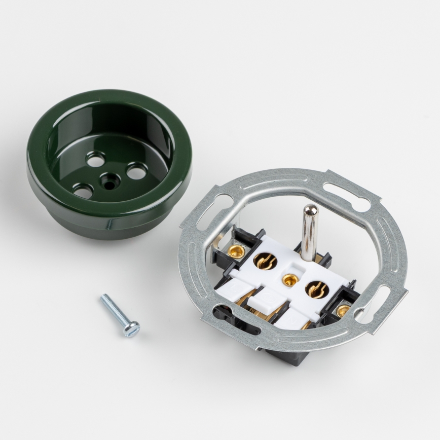 Kliklap - Presa domestica in stile retrò senza placca 230V verde