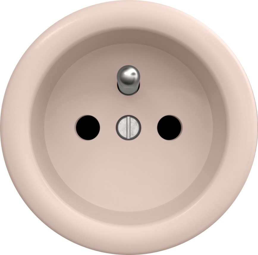 Kliklap - Presa elettrica domestica retrò senza cornice 230V rosa antico