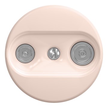 Kliklap - Presa retrò per TV+R (terminale) senza cornice, rosa antico
