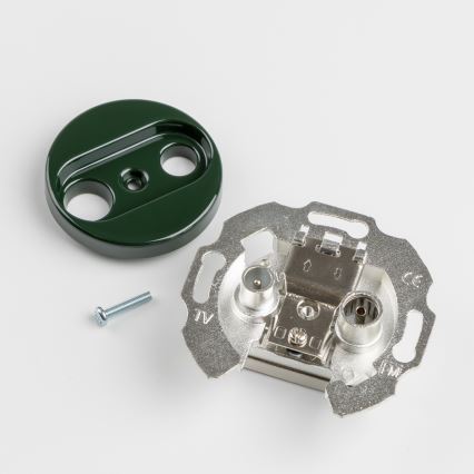 Kliklap - Presa terminale retro TV+R con cornice verde