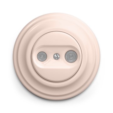 Kliklap - Presa TV+FM passante in stile retrò con cornice rosa antico