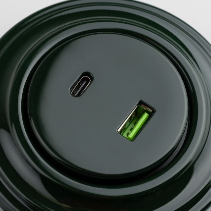 Kliklap - Presa USB A+C in stile retrò con cornice verde