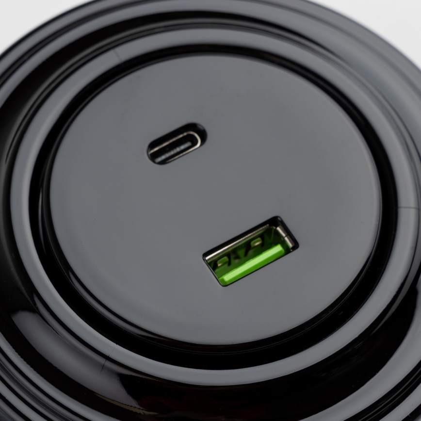 Kliklap - Presa USB retro A+C con cornice nera