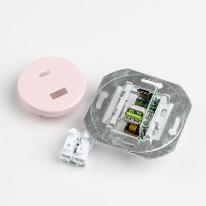 Kliklap - Presa USB retrò A+C con cornice, rosa antico