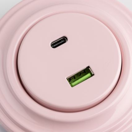 Kliklap - Presa USB retrò A+C con cornice, rosa antico