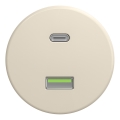 Kliklap - Presa USB retrò A+C senza cornice beige