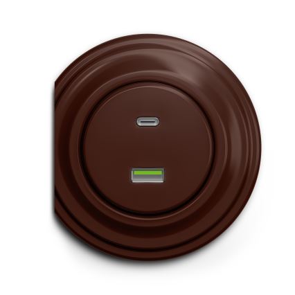 Kliklap - Presa USB vintage A+C marrone