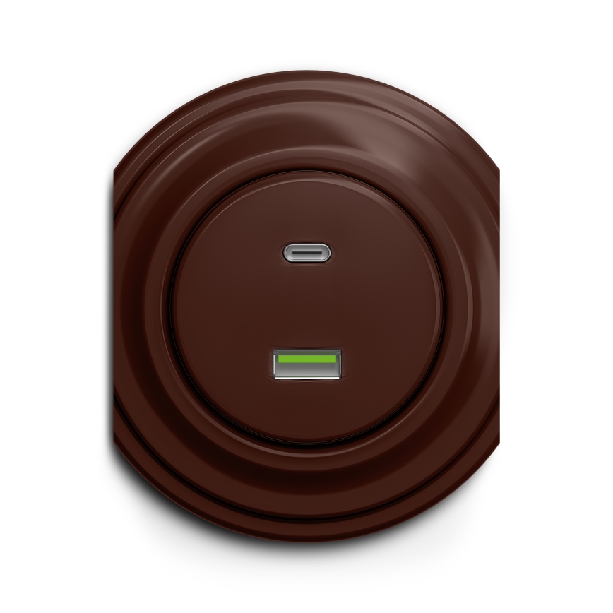 Kliklap - Presa USB vintage A+C marrone