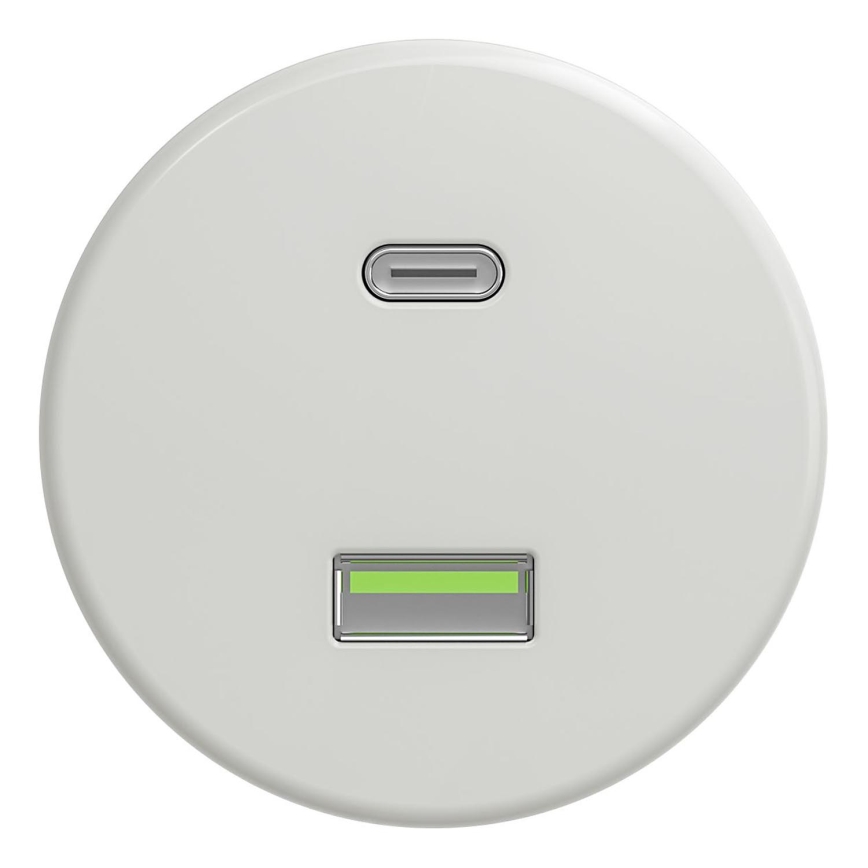 Kliklap - Presa USB vintage A+C senza cornice bianco