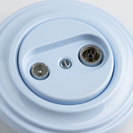Kliklap – prise murale rétro TV+R (terminale) avec cadre bleu