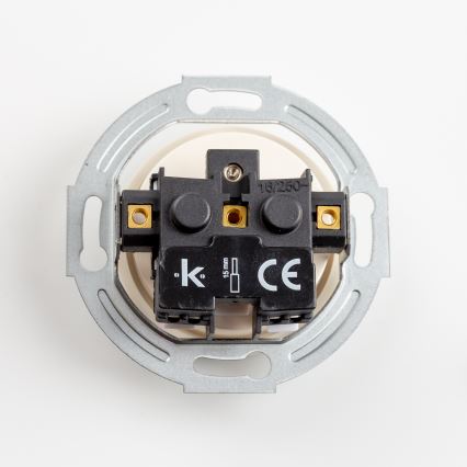 Kliklap - Prise murale triple rétro avec cadre 230 V beige