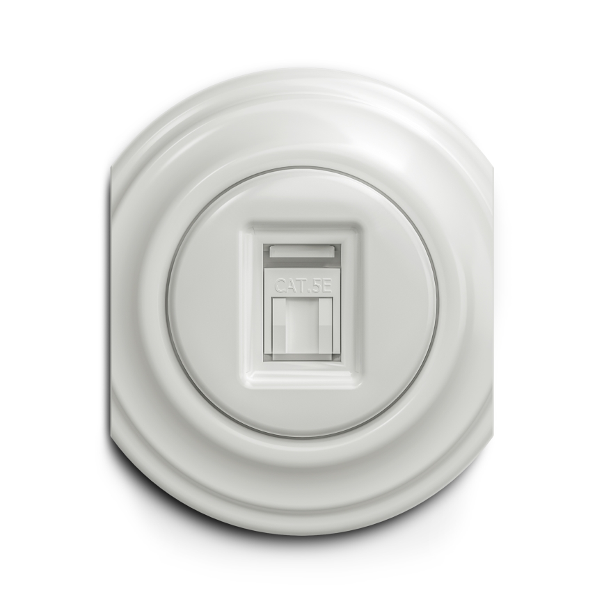 Kliklap - Prise RJ45 vintage blanc