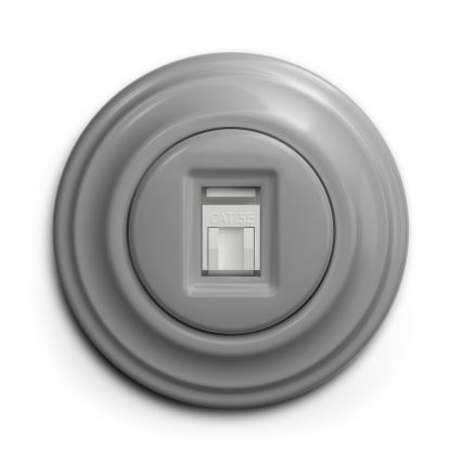 Kliklap - Prise RJ45 vintage gris