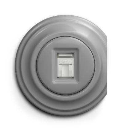 Kliklap - Prise RJ45 vintage gris