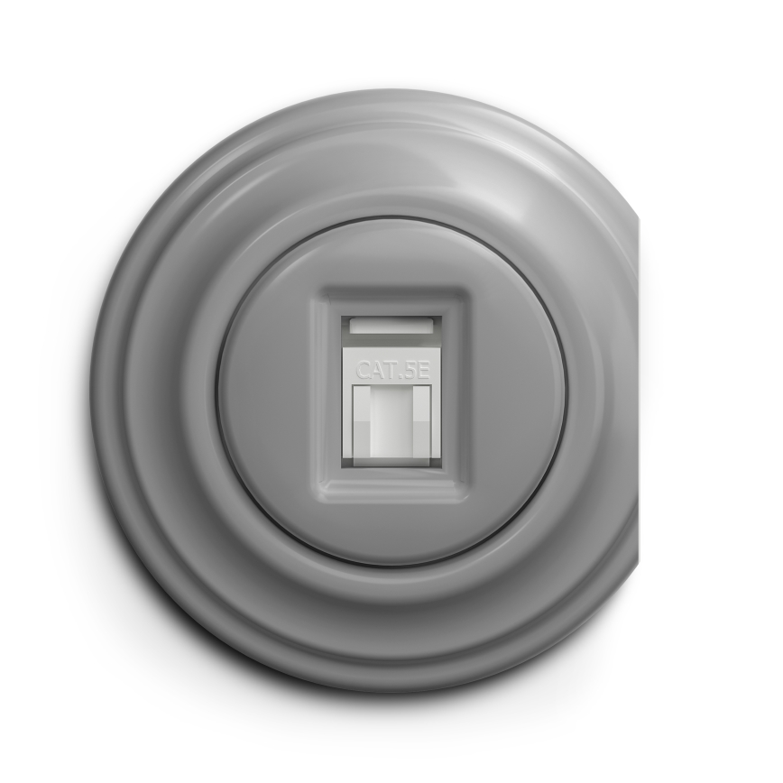 Kliklap - Prise RJ45 vintage gris