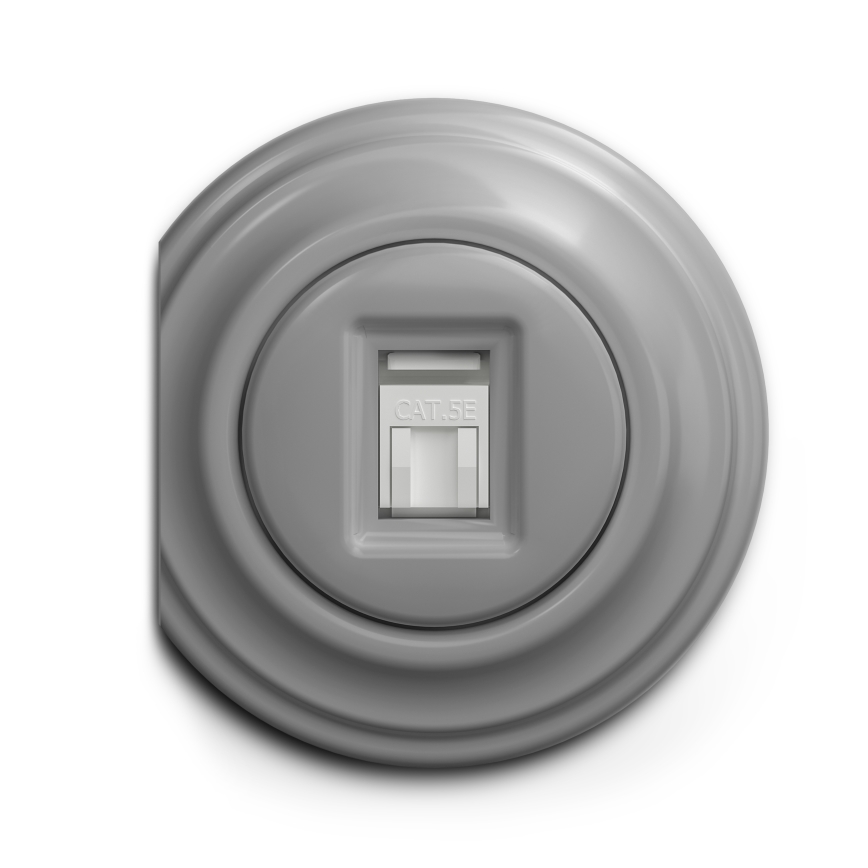 Kliklap - Prise RJ45 vintage gris