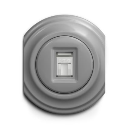Kliklap - Prise RJ45 vintage gris