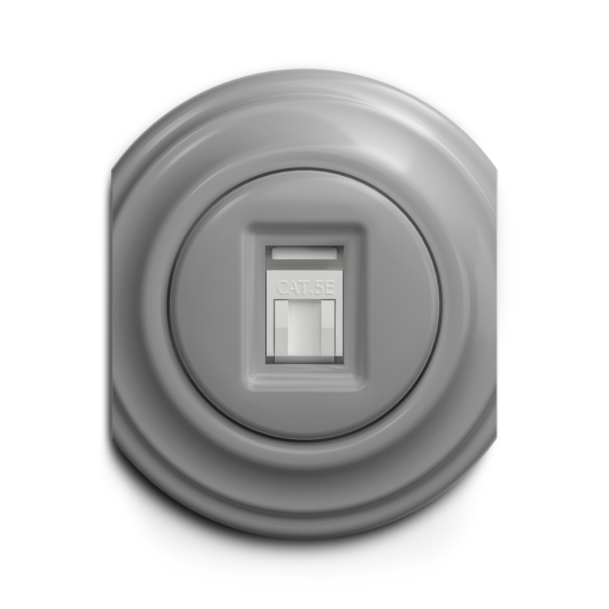 Kliklap - Prise RJ45 vintage gris