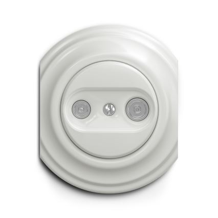 Kliklap - Prise RJ45 vintage TV+R (continuous) blanc