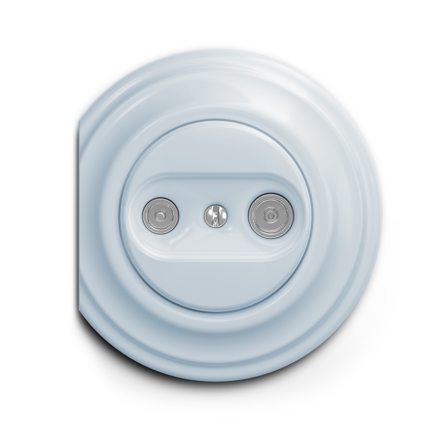 Kliklap - Prise RJ45 vintage TV+R (continuous) bleu