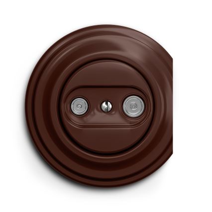 Kliklap - Prise RJ45 vintage TV+R (continuous) marron