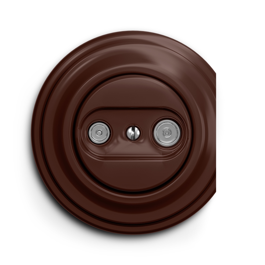 Kliklap - Prise RJ45 vintage TV+R (continuous) marron