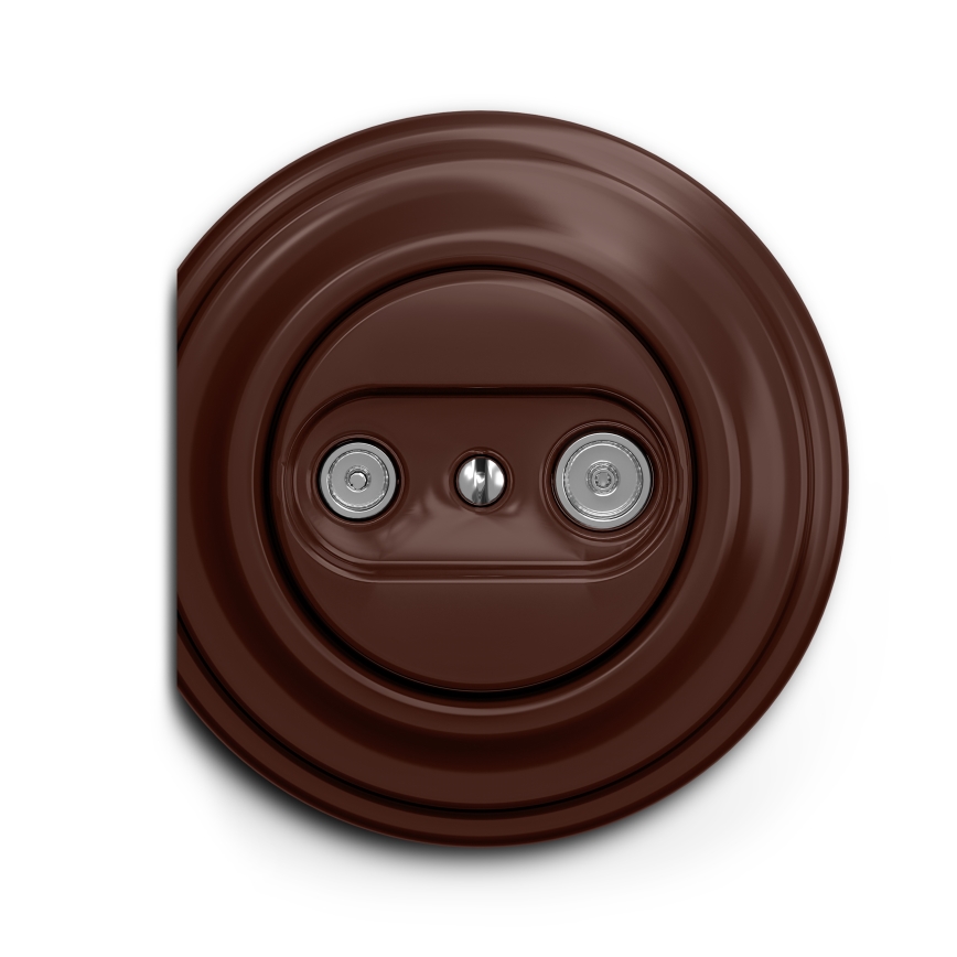 Kliklap - Prise RJ45 vintage TV+R (continuous) marron