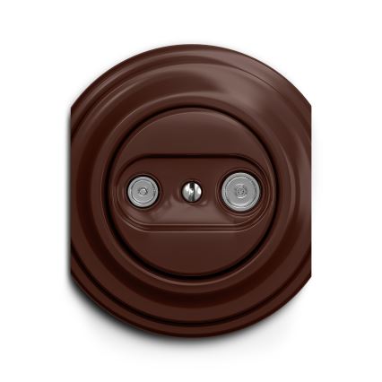 Kliklap - Prise RJ45 vintage TV+R (continuous) marron