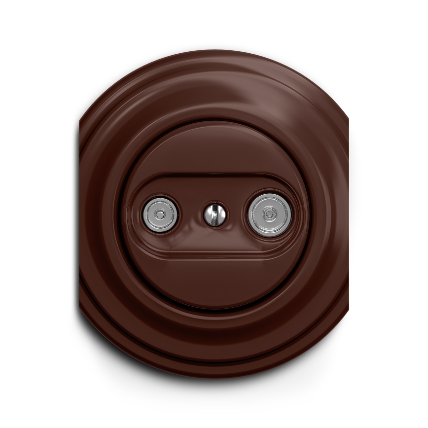 Kliklap - Prise RJ45 vintage TV+R (continuous) marron