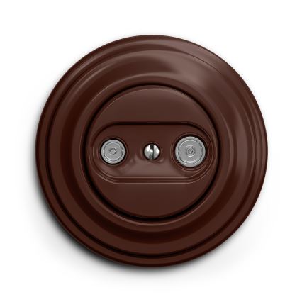 Kliklap - Prise RJ45 vintage TV+R (terminal) marron