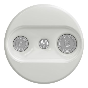 Kliklap - Prise terminale rétro TV+R sans cadre, blanc céramique