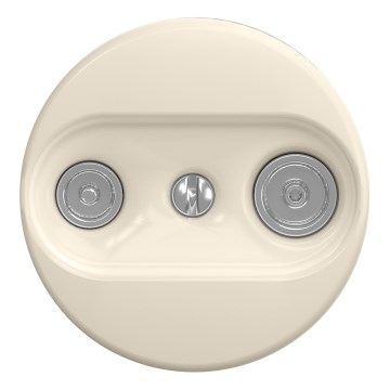 Kliklap - Prise terminale TV+R rétro (sans cadre) beige