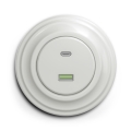 Kliklap - Prise USB rétro A+C avec cadre en céramique blanche