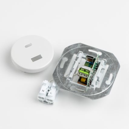 Kliklap - Prise USB rétro A+C avec cadre en céramique blanche