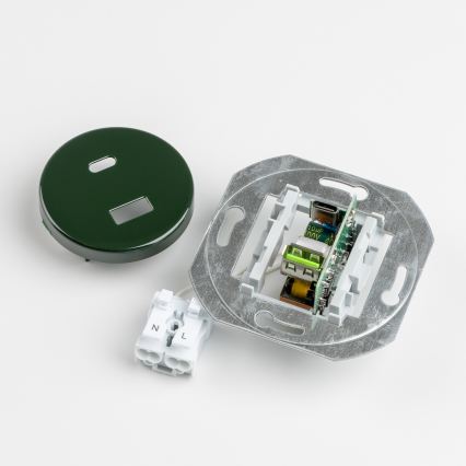 Kliklap - Prise USB rétro A+C avec plaque verte