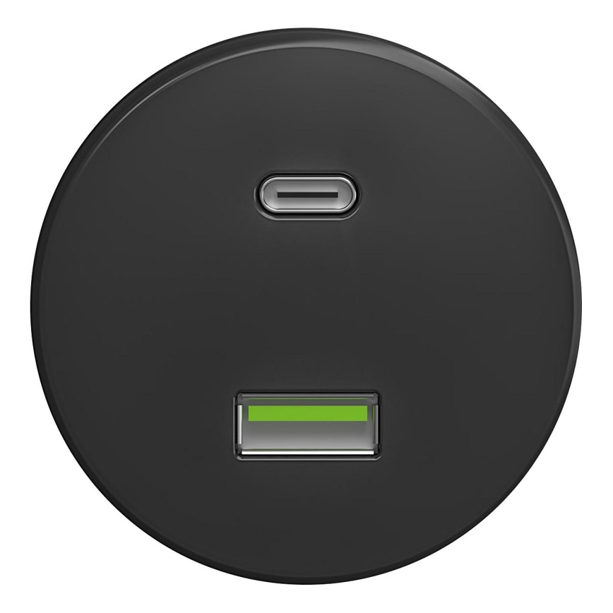 Kliklap - Prise USB vintage A+C anthracite