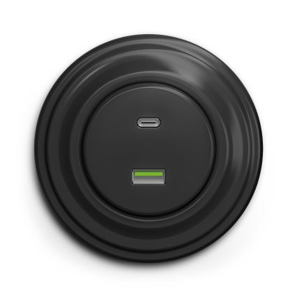 Kliklap - Prise USB vintage A+C anthracite
